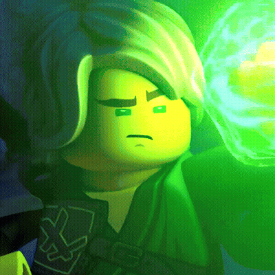 Lego Character With Green Eyes Close Up GIF