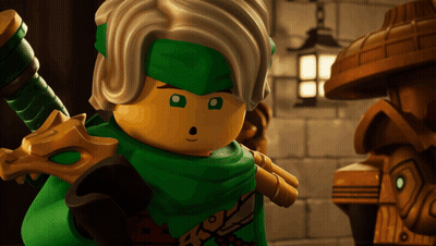 Lego Character With Green Scarf GIF