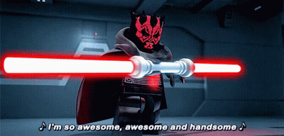 Lego Darth Maul Holding Lightsabers GIF