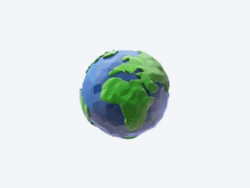 Lego Earth Spinning GIF