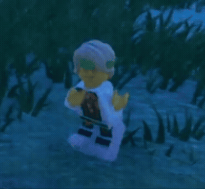 Lego Figure Flying Through Air In Video Game GIF
