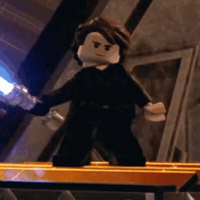 Lego Figure Holding Lightsaber Looking Angry GIF