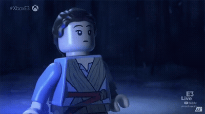 Lego Figure In Dark Room With Xbox E3 Live GIF