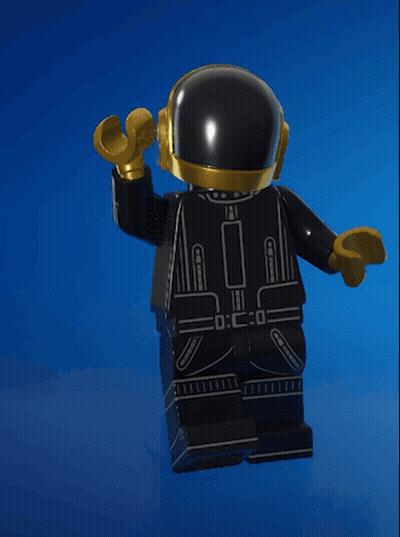 Lego Figure With Black And Gold Helmet And White Shirt GIF