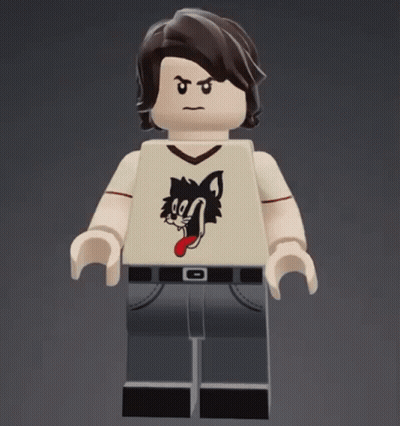 Lego Figure With Cat On Shirt GIF