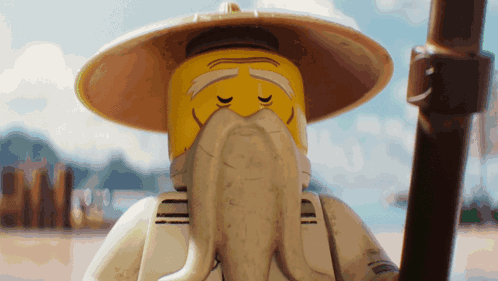 Lego Figure With Hat And Beard GIF