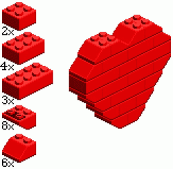 Lego Forming Red Heart Shape GIF