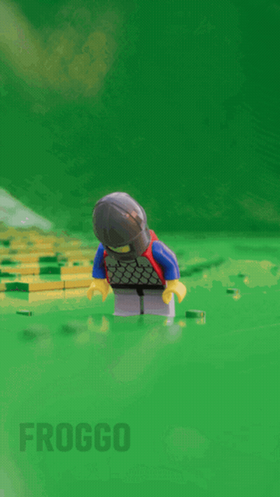 Lego Knight Standing On Green Surface GIF