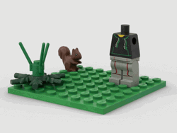 Lego Man And Squirrel Stop Motion GIF