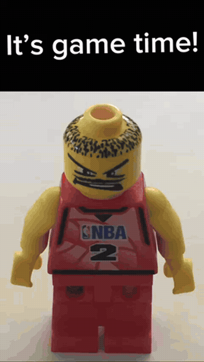 Lego Man In Red NBA 2 Jersey GIF