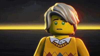 Lego Man In Yellow Sweater And Plaid Shirt GIF