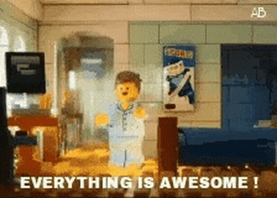 Lego Man Saying Everything Is Awesome GIF
