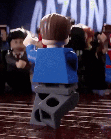 Lego Man Standing Before Gazing Sign GIF