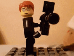 Lego Man With A Gun GIF