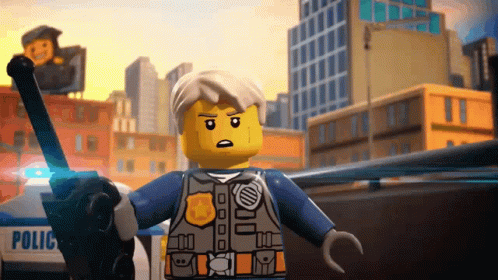 Lego Police Officer Holding Baton GIF