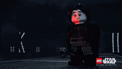 Lego Star Wars Character Holding Red Lightsaber GIF
