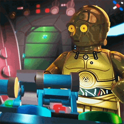 Lego Starwars C3PO Wearing Seat Belt GIF