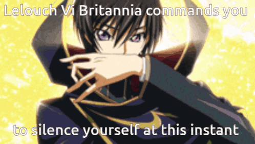 Lelouch Britannia Commands Silence GIF