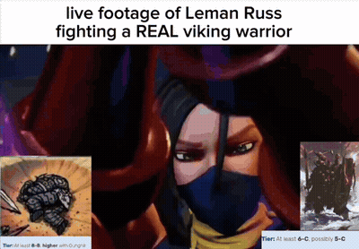 Leman Russ Fighting A Viking Warrior GIF