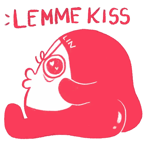 Lemme Kiss Cartoon Drawing Sticker