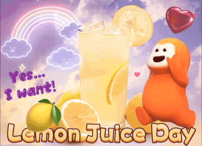Lemon Juice Day Poster With Monkey GIF