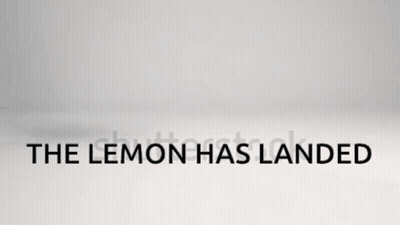 Lemon Landed On Table GIF