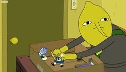 Lemongrab Holding Toy GIF