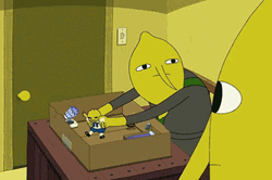 Lemongrab Playing Toy Looking At Someone GIF