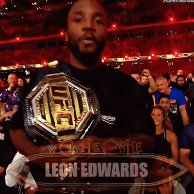 Leon Edwards Is Holding The Ufc Heavyweight Championship Belt GIF