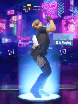 Leon Kennedy Fortnite Character Dancing Under Light GIF