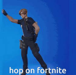 Leon Kennedy Hop On Fortnite GIF