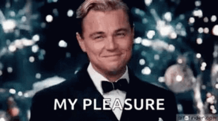 Leonardo DiCaprio Cheers My Pleasure GIF