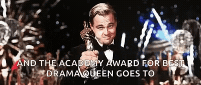 Leonardo DiCaprio Holding Oscar GIF