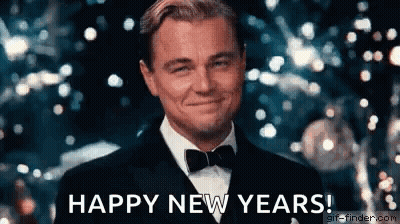 Leonardo DiCaprio in Tuxedo Smiling Happy New Years