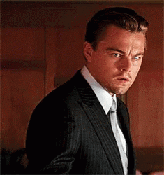 Leonardo DiCaprio Looking Shocked In Inception GIF