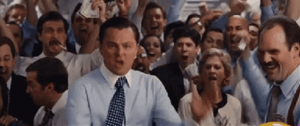 Leonardo Dicaprio Office Celebration  GIF