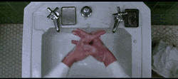 Leonardo DiCaprio Washing Out Germs GIF
