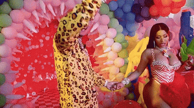 Leopard Print Man And Zebra Print Woman Holding Hands GIF