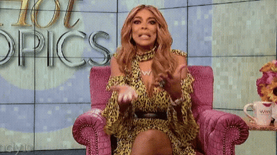 Leopard Print Woman In Pink Chair By Hot Topics Wall GIF