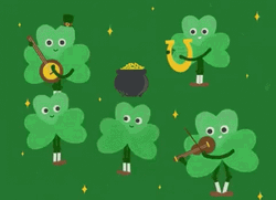 Leprechaun Clovers Playing Music GIF