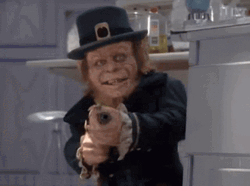 Leprechaun Firing Gun GIF