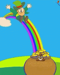 Leprechaun Rainbow Slide GIF