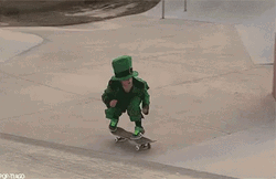 Leprechaun Skateboard Fail GIF