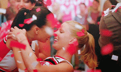 Lesbian Couple Kiss Glee GIF
