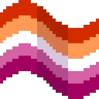 Lesbian Flag Pixel Art With Heart Sticker