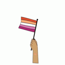 Lesbian Flag Raise Sticker GIF