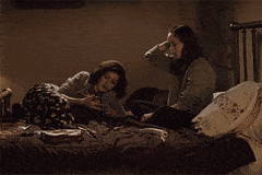 Lesbians Having Deep Talks In Bed GIF