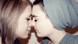 Lesbians Nose To Nose GIF