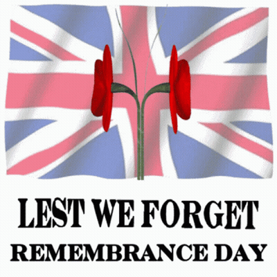 Lest We Forget Remembrance Day Poster With British Flag GIF