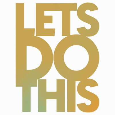 Let's Do This Logo In Blue And Yellow GIF
